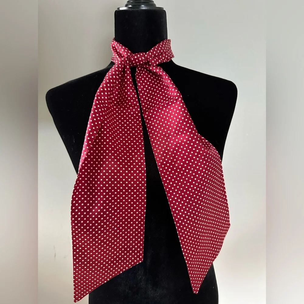 Elegant Red Polka ‎ Scarf